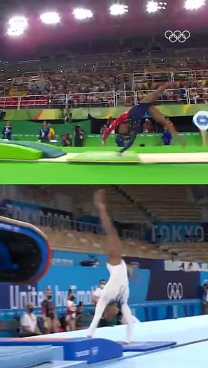 Two queens of gymnastics going to _Paris2024_ Simone Biles Rio 2016  Rebeca Andrade Tokyo 2020(720P_HD)