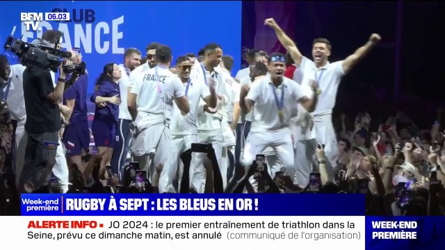 JO 2024: les rugbymen médaillés d'or mettent le feu au Club France