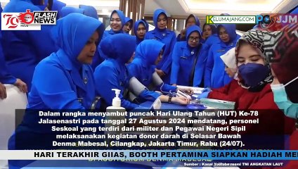 Wakil Ketua Umum Jalasenastri Buka Acara Donor Darah di Auditorium Denma di Mabesal Jelang HUT RI KE 79