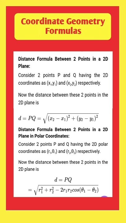 Ncert class 10th maths  ch. 7 formulas | 10th coordinate geometry formulas |10th maths #10th#shorts
