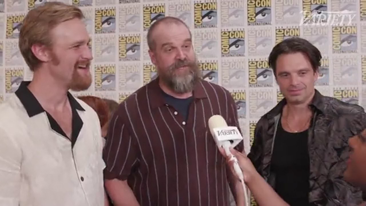 Sebastian Stan, Wyatt Russell, and David Harbour | San Diego International Comic-Con Marvel Press Line
