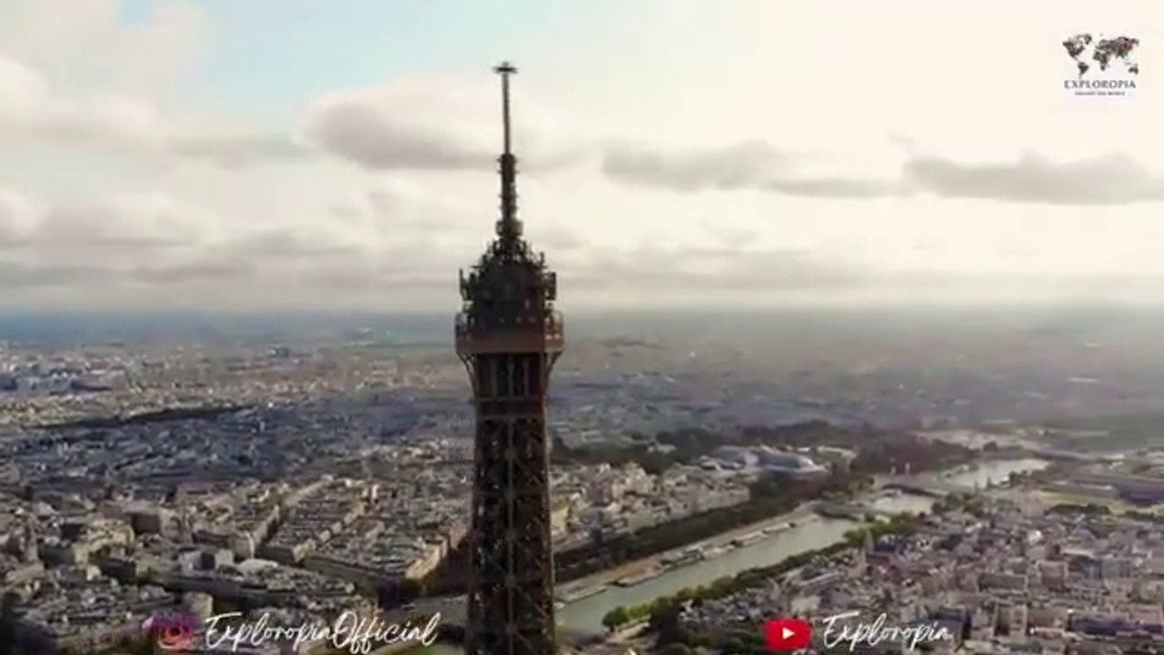 Paris, France  in 4K 60FPS ULTRA HD Video by Drone