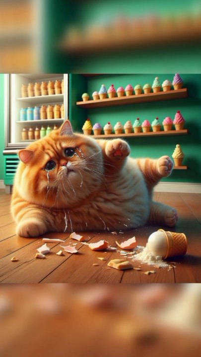 Cute cat video||cat want to eat ice cream