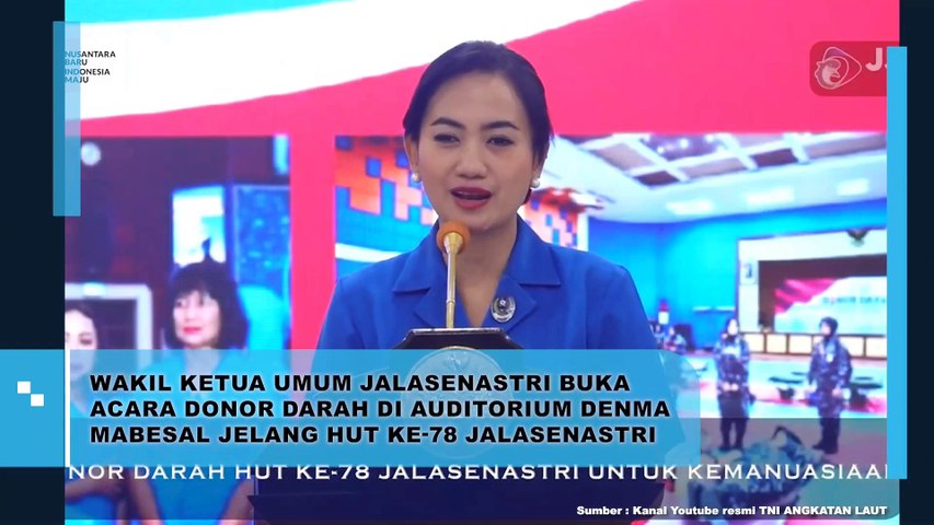 Wakil Ketua Umum Jalasenastri Buka Acara Donor Darah di Auditorium Denma Mabesal Jelang HUT ke-78 Jalasenastri