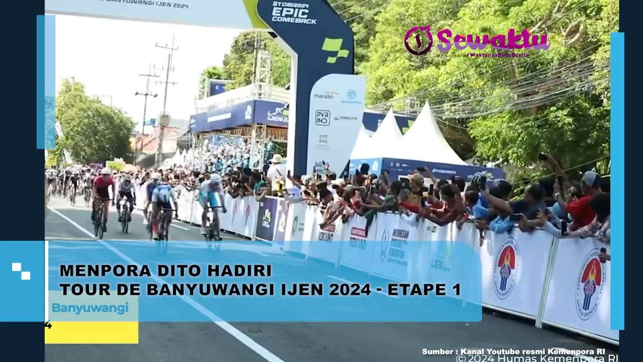 Acara Tour De Banyuwangi Ijen 2024, Etape 1, Yang Dihadiri Oleh Menpora Dito