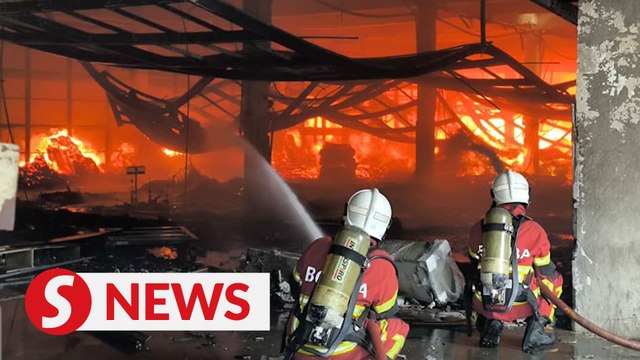 Fire engulfs three furniture factories in Sungai Buloh