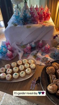 Au programme, gourmandises en tous genres aux couleurs rose et bleu pour maintenir le suspense jusqu'au bout !La gender reveal organisée par les futurs parents Louis et Marie Ducruet