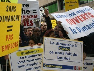 Manifestation pour le travail le dimanche