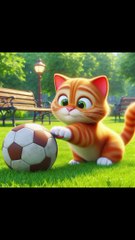 Cat play football ⚽#short #viral #cat