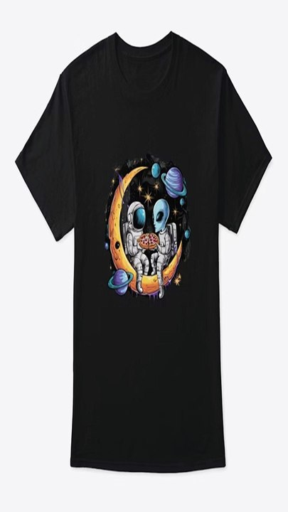 Astronaut and Alien Enjoy a Slice T-Shirt Hodies mens womens fit many item,color,size