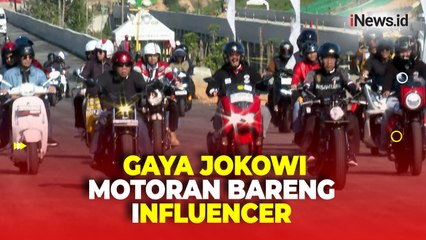 Gaya Jokowi Motoran Bareng Raffi Ahmad hingga Ferry Maryadi Jajal Jalan Tol di IKN