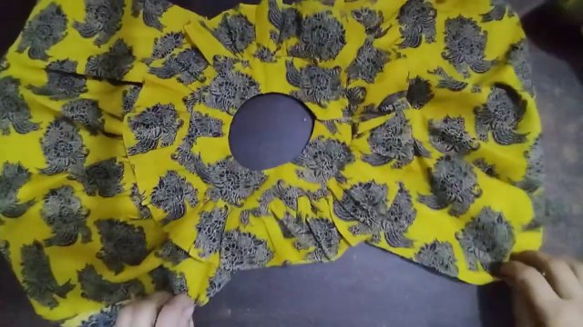 Very Easy Stylish Round Yoke Baby Frock cutting and stiching.