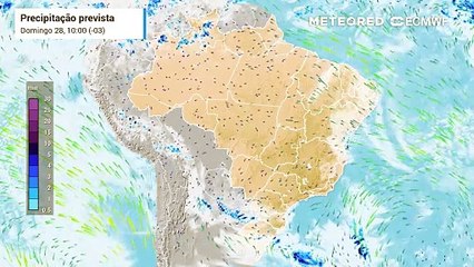 Previsão de nebulosidade e chuva até terça-feira (30)