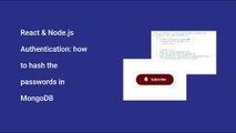 React & Node.js Authentication: how to hash the passwords in MongoDB