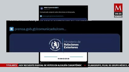 Cancilleres de 9 países piden conteo transparente en las elecciones de Venezuela