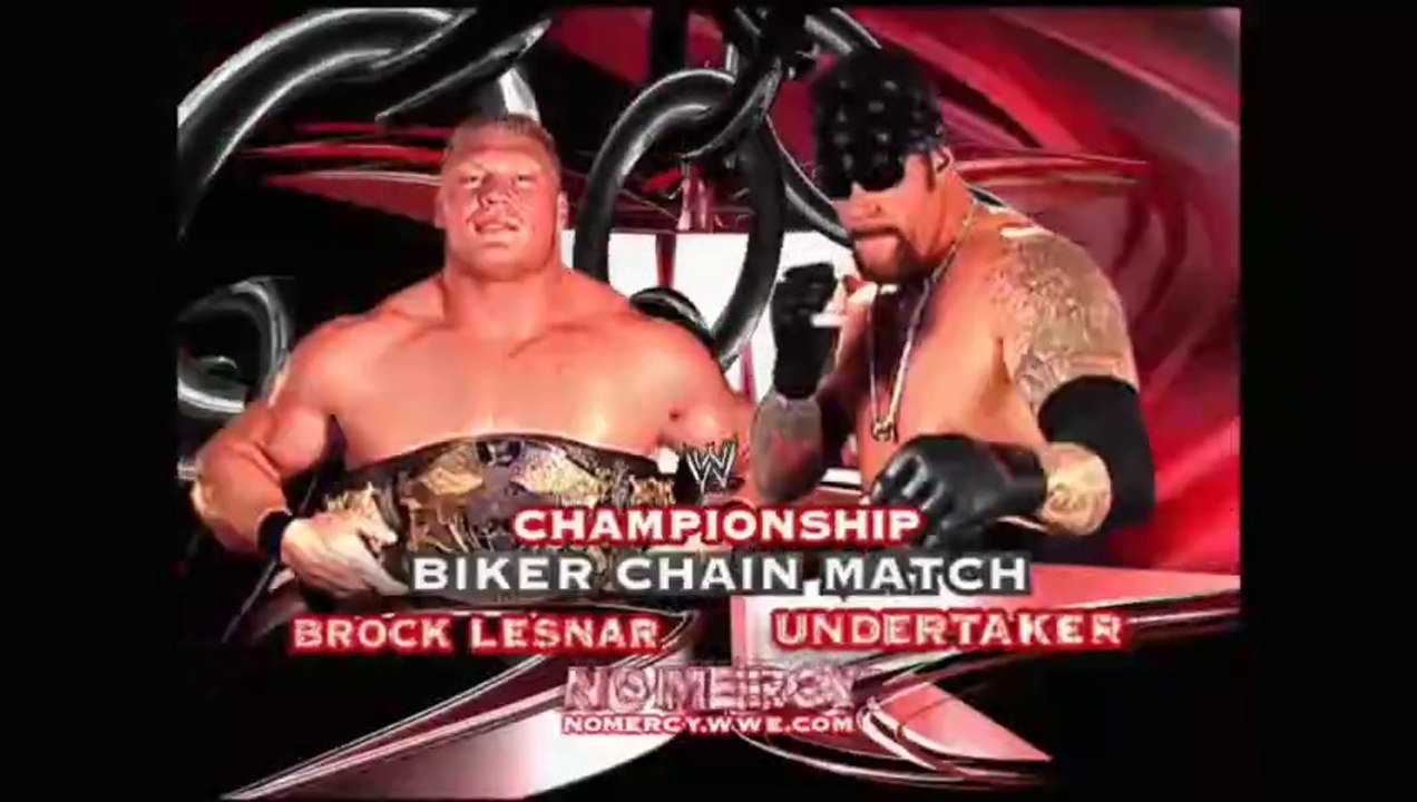 WWE No Mercy 2003 - The Undertaker vs Brock Lesnar (Biker Chain Match ...