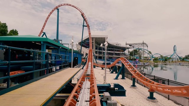 ICE BREAKER Roller Coaster POV (SeaWorld Theme Park - Orlando, FL) - 4K On Ride POV Video