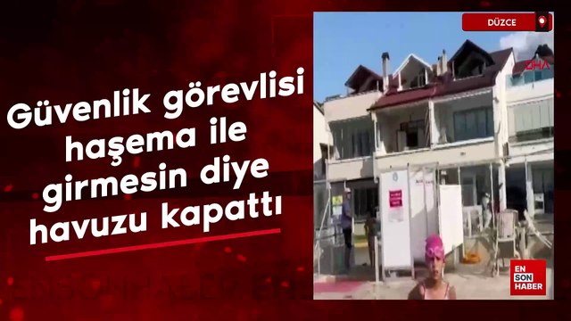 Düzce'de site yöneticisi ve güvenlik görevlisi, haşema ile girmesin diye havuzu kapattı iddiası