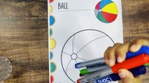 Fun Coloring and Tracing a Ball | Easy Coloring for Kids | Learn Colors!