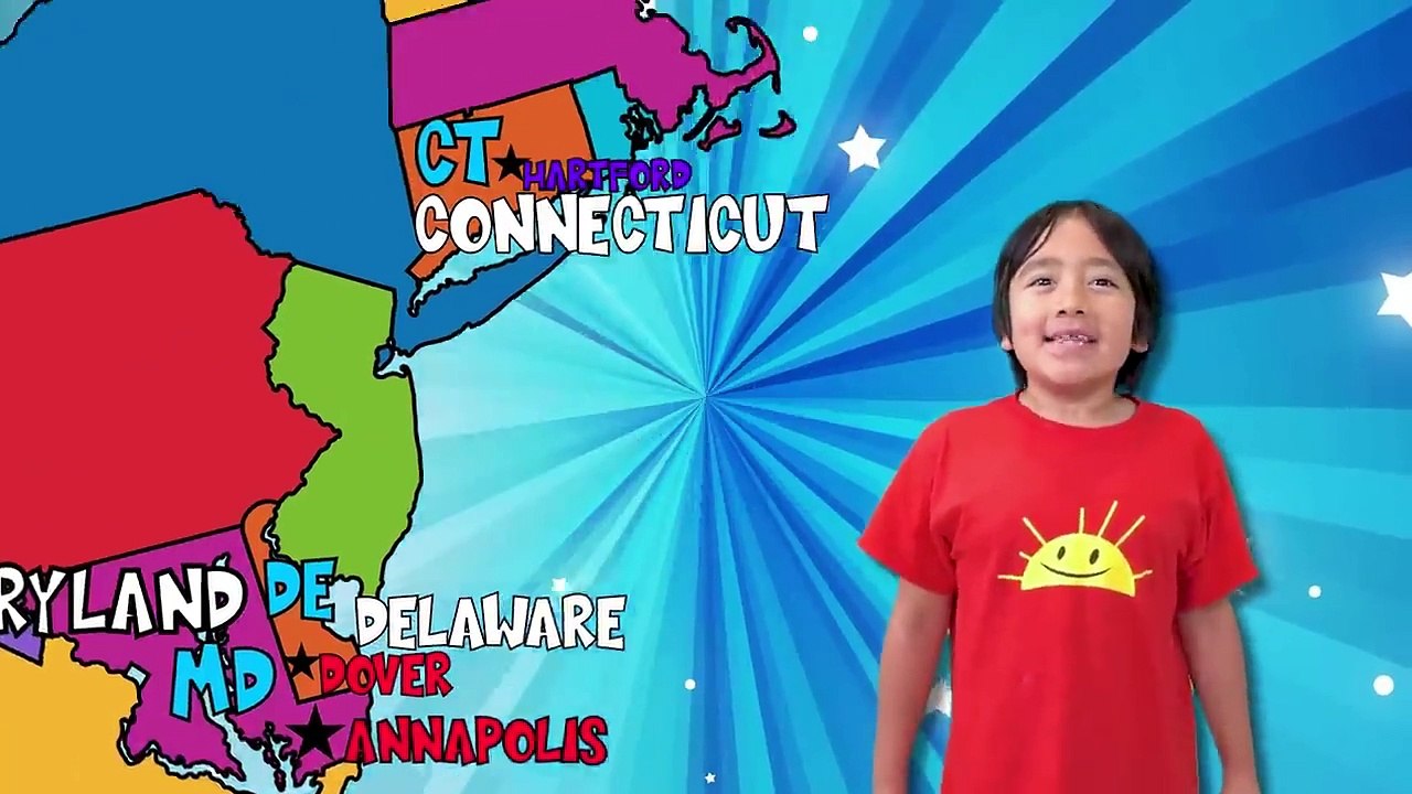 Learn 50 United States of America Name with Capitals for Kids and Abbreviation of USA!!