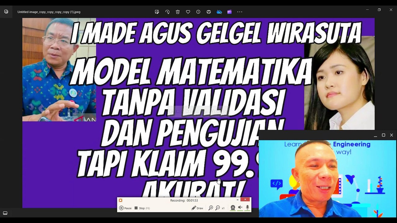 I MADE AGUS GELGEL WIRASUTA: MODEL MATEMATIKA LAJU URAI SIANIDA TANPA VALIDASI DAN PENGUJIAN!