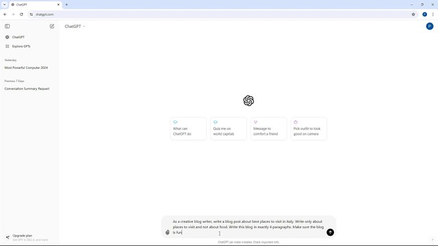 ChatGPT Course Section 4 Writing Prompts with Specific Details