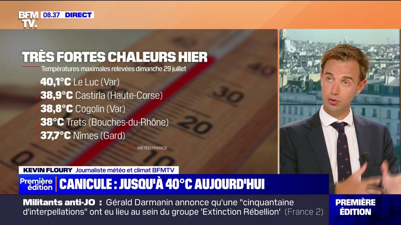 40,1°C à Le Luc (Var), 37,7°C à Nîmes (Gard)...de très fortes chaleurs enregistrées ce dimanche dans le sud de la France