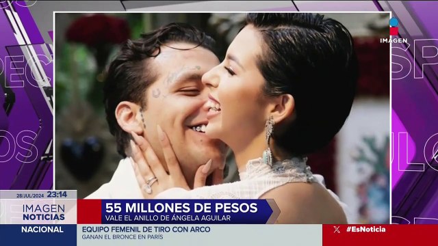 El anillo de compromiso que Nodal le dio a Ángela Aguilar estaría valuado en 55 mdp