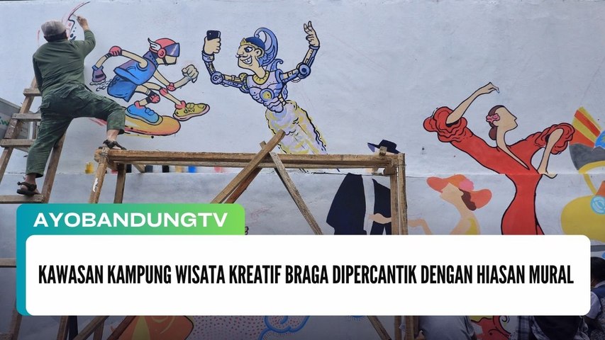 Kawasan Kampung Wisata Kreatif Braga Dipercantik Dengan Hiasan Mural