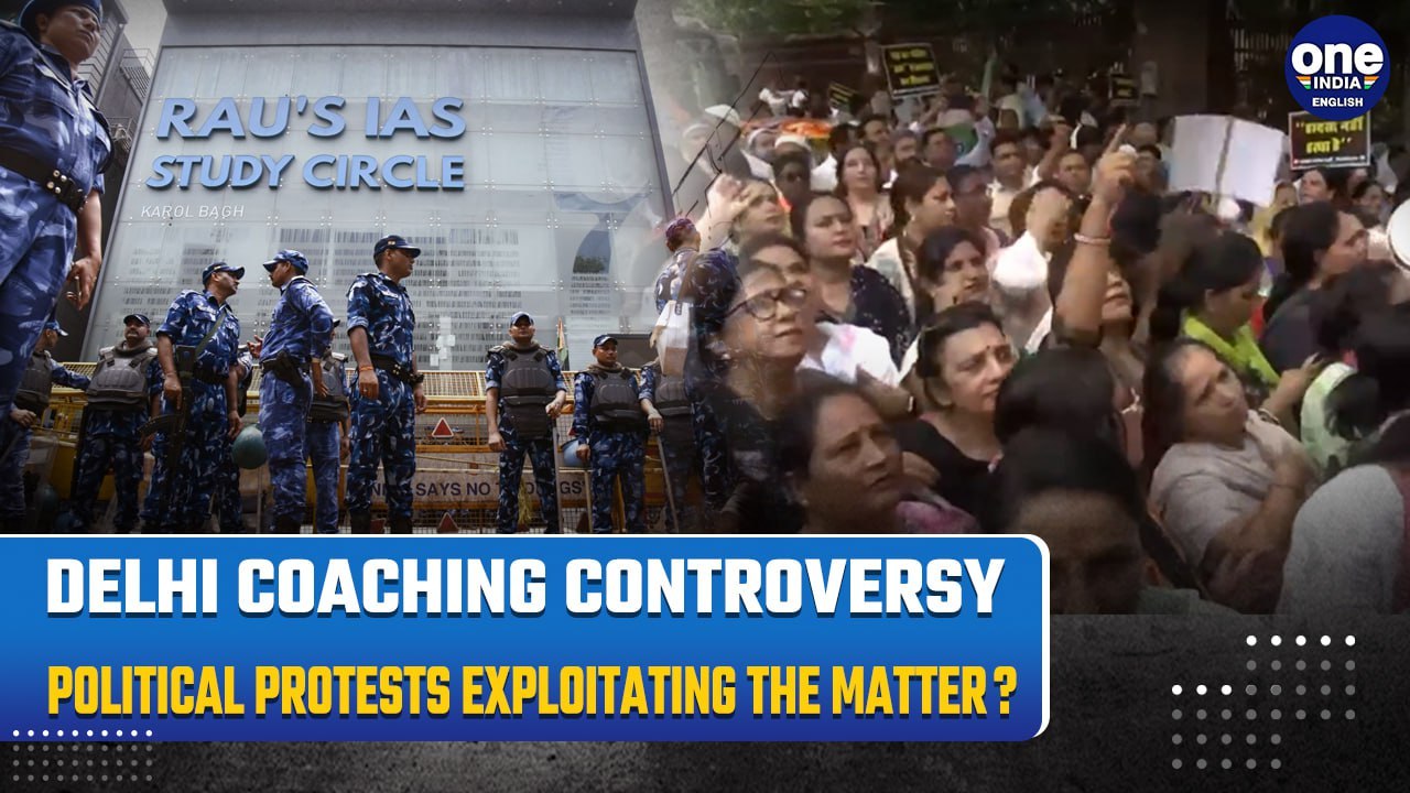 Old Rajinder Nagar Coaching Incident: BJP Protest Against AAP for Failing to Ensure Students' Safety