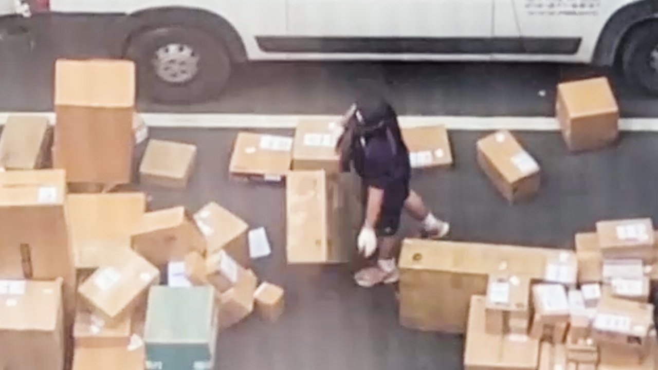 FedEx worker caught carelessly throwing packages off truck - video ...