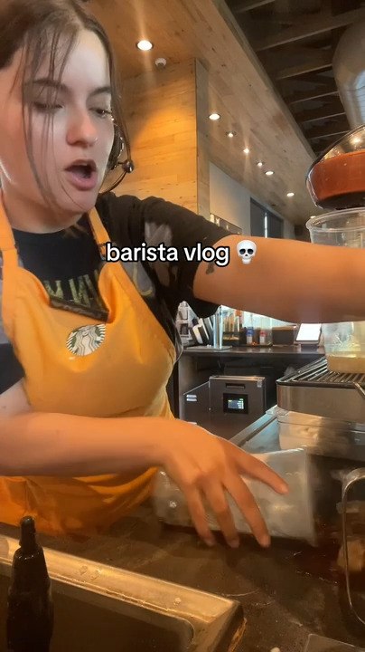 Barista Accidentally Drops Drink During Preparation