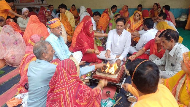 गो रक्षा-पर्यावरण संरक्षण के लिए गायत्री महायज्ञ में दी आहुतियां, प्रसाद में वितरित किए फलदार पौधे