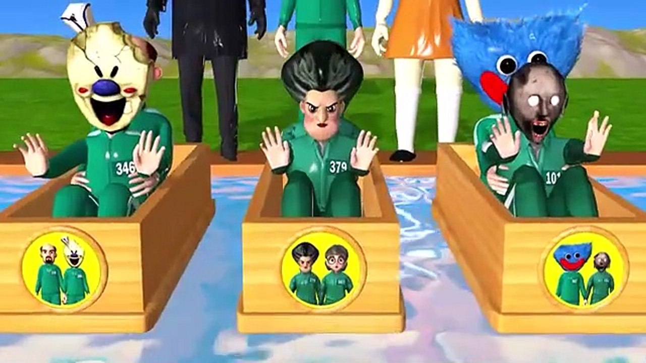 Scary Teacher 3D Vs Squid Game King Cute Billiard Vs Wooden Table 5 Times Challenge.