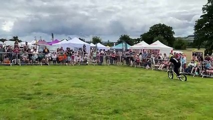Extreme Bike Battle performing in the President's Ring at the Mid Devon Show