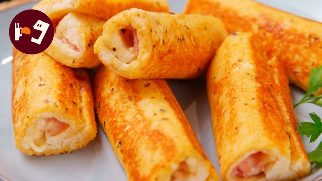 Rollitos de JAMÓN con QUESO rápidos y fáciles. Les gustará a todos