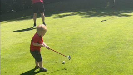 Big dreams on short legs: Toddler's big swings hint at greatness to come