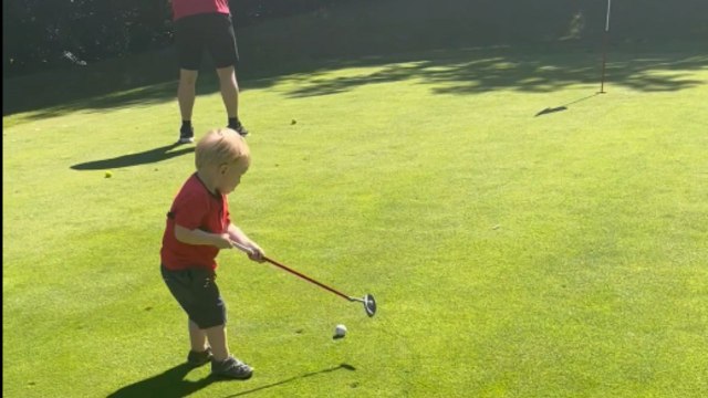 Big dreams on short legs: Toddler's big swings hint at greatness to come