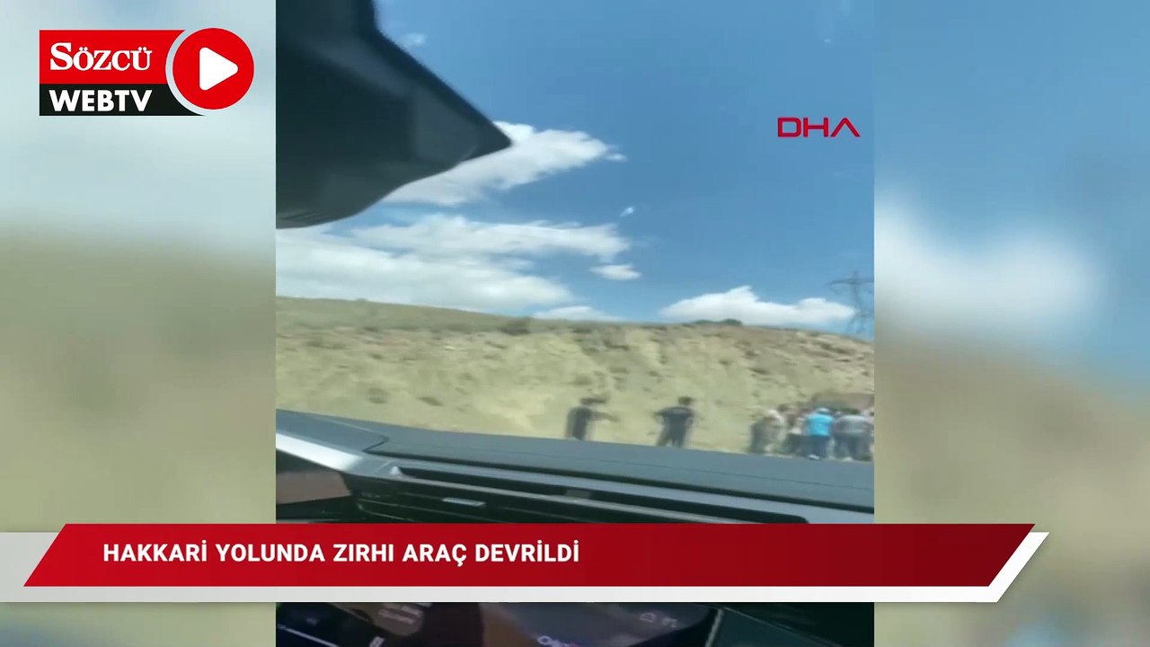 Hakkari yolunda zırhlı araç devrildi