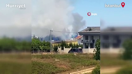 Silivri'de anız yangını