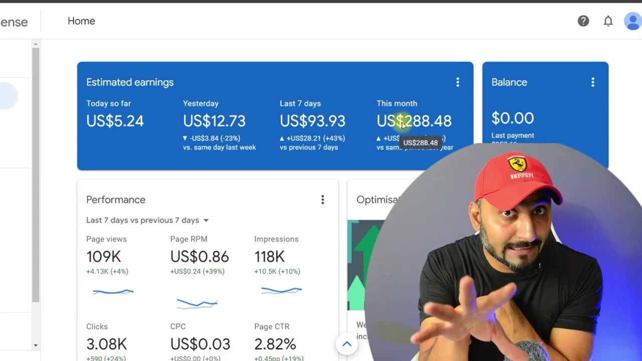 Earn Money Online 288$ per month by Adsense