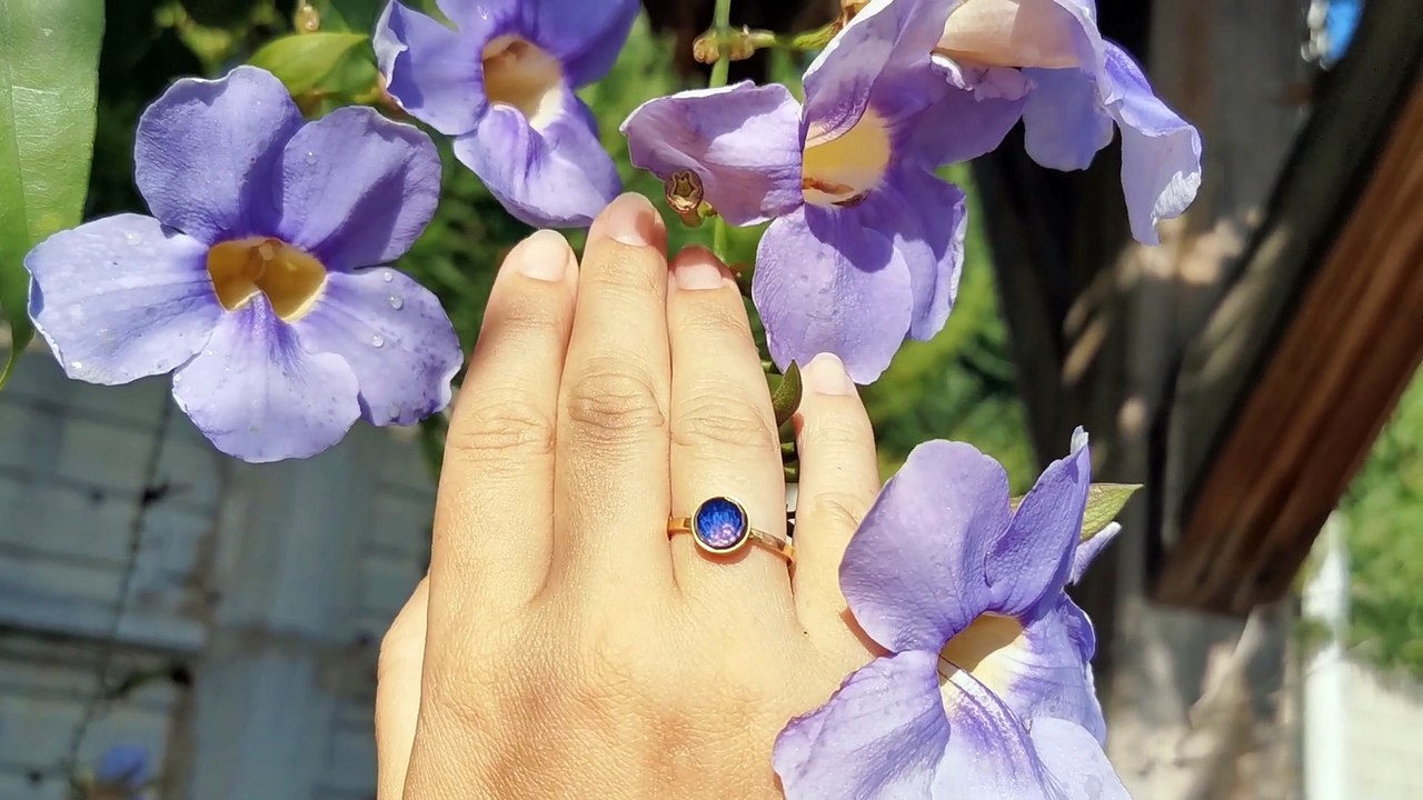 Light of Mystery - Mood Ring - AAA Crystal Quartz - Gold Plated Sterling Silver 925