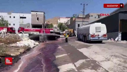 Gaziantep'te boya fabrikasında yangın