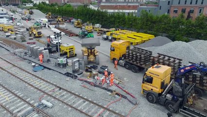 Drone footage captures works at Belfast Grand Central Station