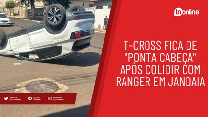 T-Cross fica de “cabeça para baixo” após colidir contra ranger em jandaia do sul