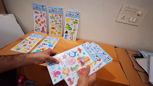 Unboxing and Review of 3D Puffy Small Kawaii Stickers for Toddlers 2-4 3-6 Years Kids Sticker