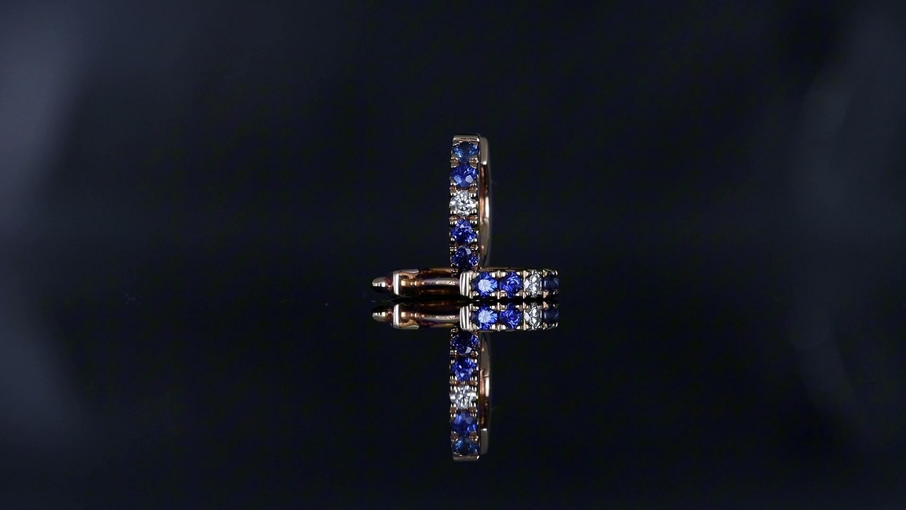 Cerchietti in oro rosa con 6 pietre diamanti e zaffiri blu Prestige by Gioielleria Casavola di Noci