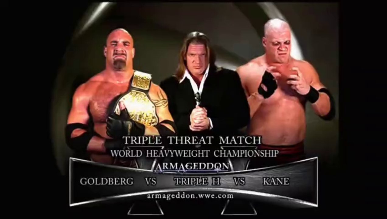WWE Armageddon 2003 - Triple H vs Kane vs Goldberg (Triple Threat Match, World Heavyweight Championship)