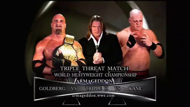 WWE Armageddon 2003 - Triple H vs Kane vs Goldberg (Triple Threat Match, World Heavyweight Championship)