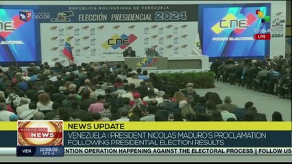 Venezuela's National Electoral Council proclaims Nicolas Maduro as constitutional president
